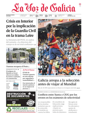 Cover of La Voz de Galicia (Ourense)