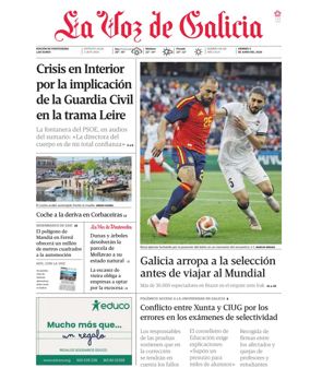 Cover of La Voz de Galicia (Pontevedra)