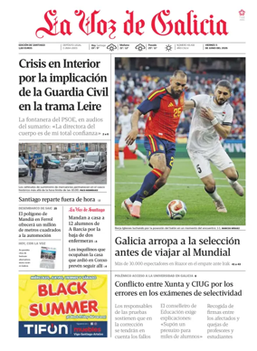 Cover of La Voz de Galicia (Santiago)