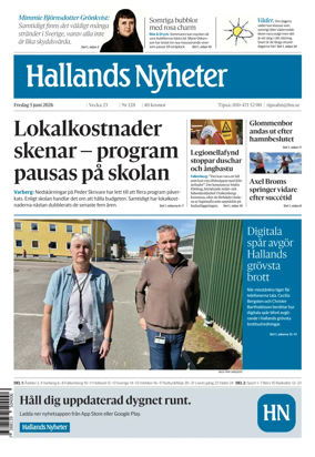 Cover of Hallands Nyheter
