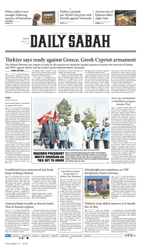 Cover of Daily Sabah (Turkey)