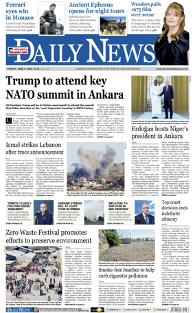 Cover of Hurriyet Daily News & Economic Review