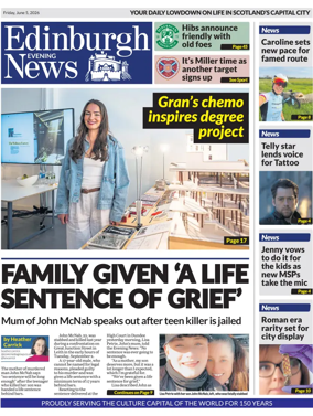 Cover of Edinburgh Evening News