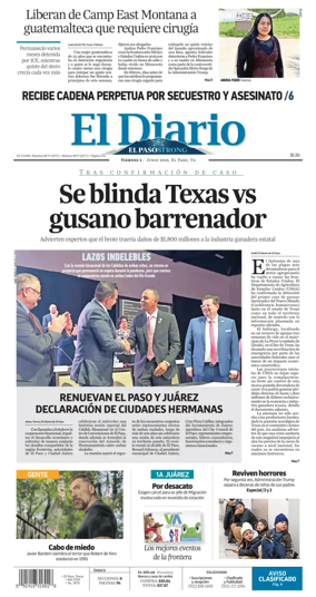 Cover of El Diario de El Paso