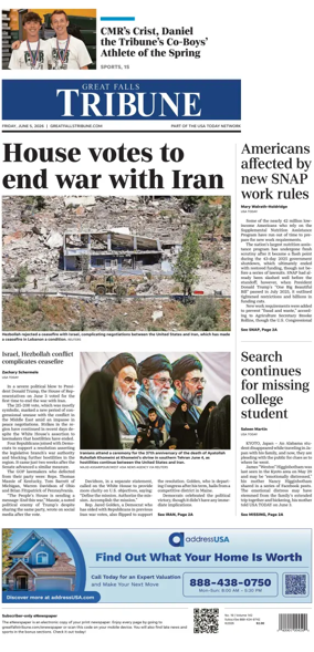 Cover of Great Falls Tribune