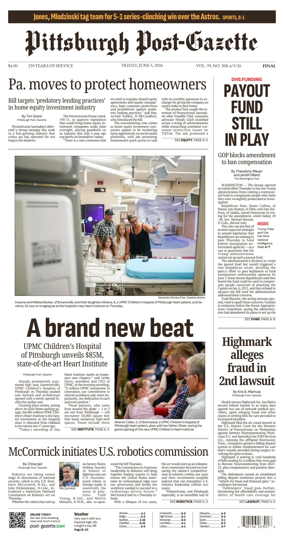 Cover of Pittsburgh Post-Gazette