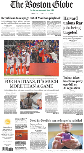 Cover of The Boston Globe