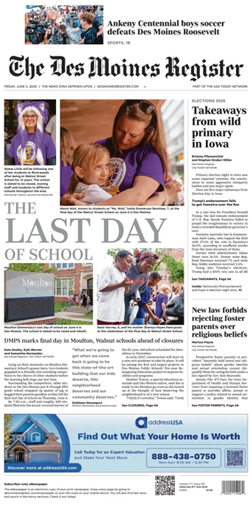 Cover of The Des Moines Register