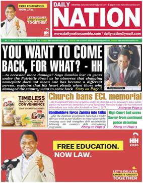 Cover of Daily Nation Newspaper