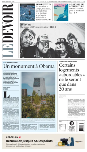 Cover of Le Devoir
