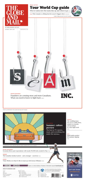 Cover of The Globe and Mail (Ottawa/Quebec Edition)
