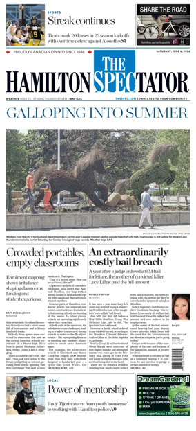 Cover of The Hamilton Spectator