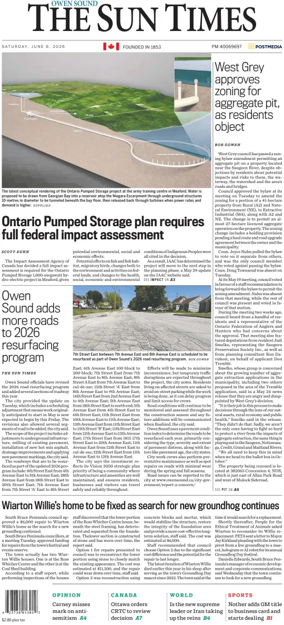 Cover of The Sun Times (Owen Sound)