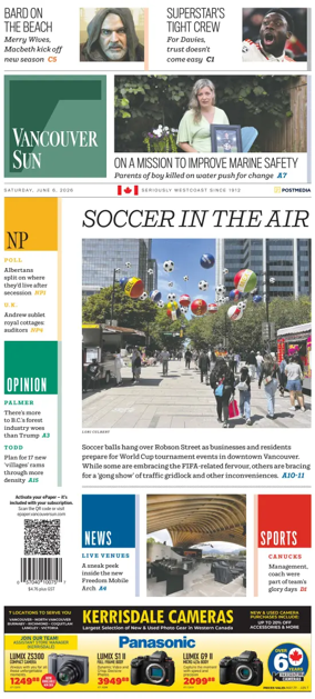 Cover of Vancouver Sun