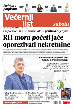 Cover of Vecernji list - Hrvatska