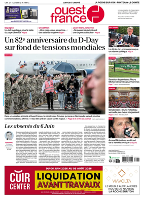 Cover of Ouest France (La Roche-sur-Yon - Fontenay-le-Comte)