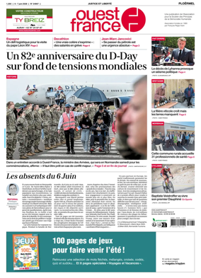 Cover of Ouest France (Ploermel)