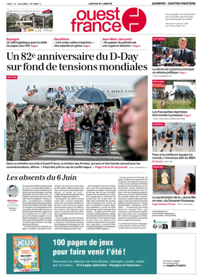 Cover of Ouest-France (Quimper Centre-Finistere)