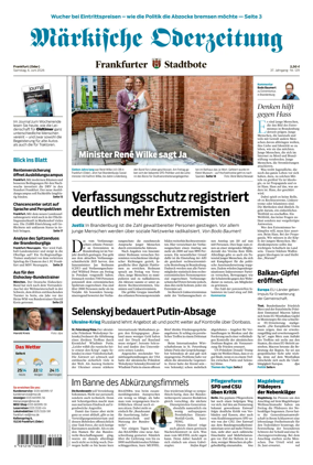 Cover of Markische Oderzeitung Frankfurt (Oder)