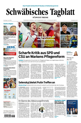 Cover of Schwabisches Tagblatt - Tubinger Chronik