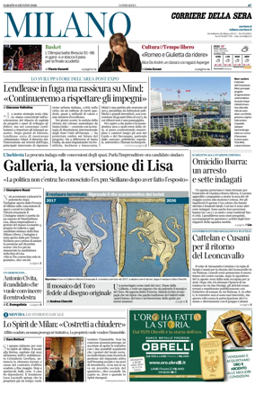Cover of Corriere della Sera (Milano)