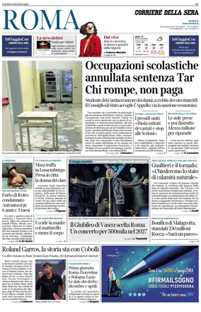 Cover of Corriere della Sera (Roma)