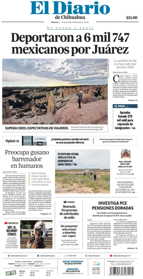 Cover of El Diario de Chihuahua