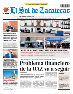 Cover of El Sol de Zacatecas
