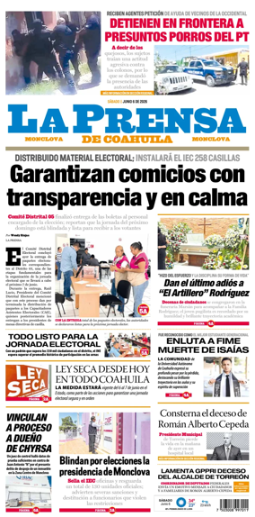 Cover of La Prensa de Coahuila