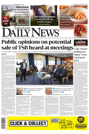 Cover of Taranaki Daily News