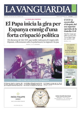 Cover of La Vanguardia (Catala)