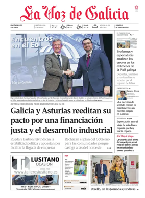 Cover of La Voz de Galicia (Lugo)