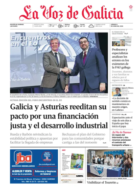 Cover of La Voz de Galicia (Ourense)
