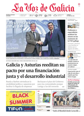 Cover of La Voz de Galicia (Santiago)