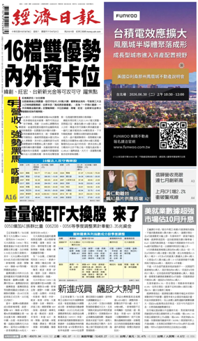 Cover of Economic Daily News (Taiwan)