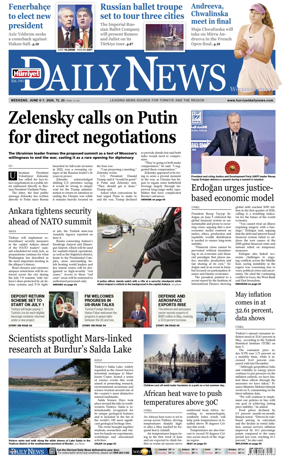 Cover of Hurriyet Daily News & Economic Review