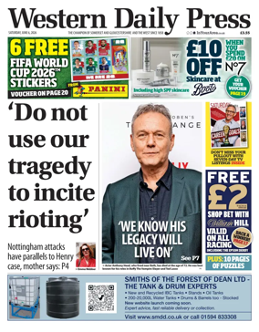 Cover of Western Daily Press (Saturday)