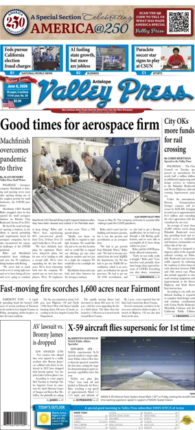 Cover of Antelope Valley Press