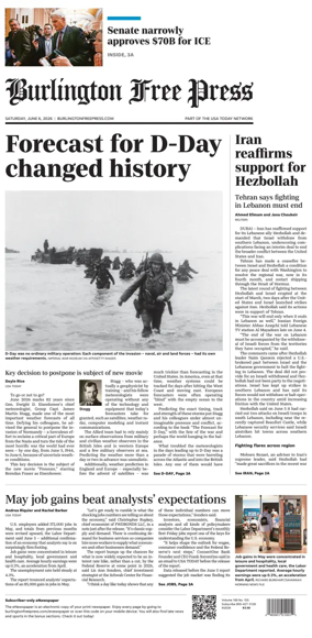 Cover of Burlington Free Press