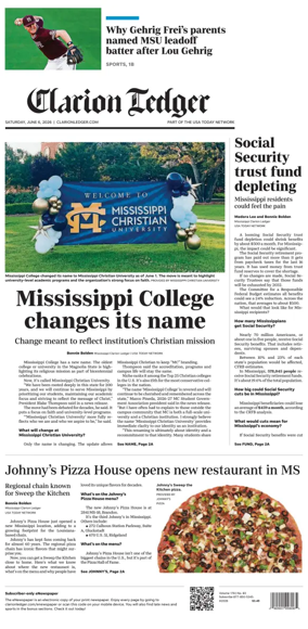 Cover of Clarion Ledger