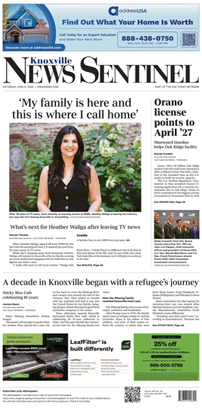 Cover of Knoxville News Sentinel