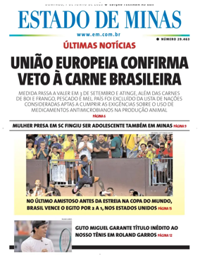 Cover of Estado de Minas (Brazil)