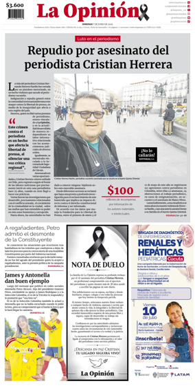 Cover of La Opinion