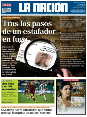 Cover of La Nacion (Costa Rica)