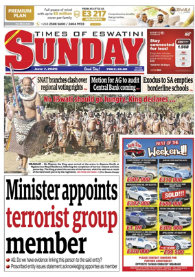 Cover of Times of Eswatini Sunday