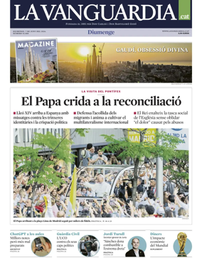 Cover of La Vanguardia (Catalonia - 1st edition)