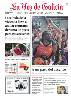 Cover of La Voz de Galicia (A Coruna)