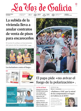 Cover of La Voz de Galicia (Ferrol)