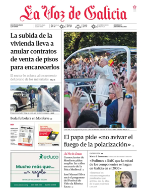 Cover of La Voz de Galicia (Monforte)