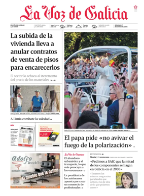 Cover of La Voz de Galicia (Ourense)